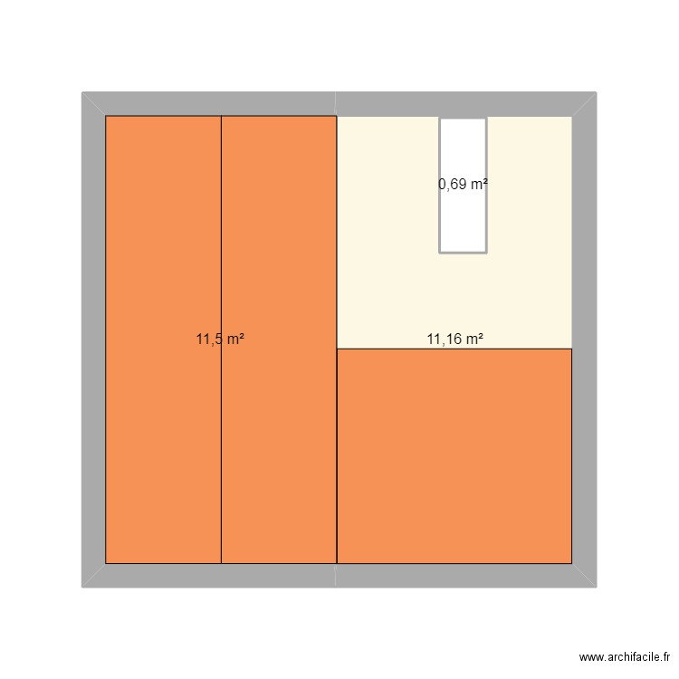 Toit. Plan de 3 pièces et 24 m2