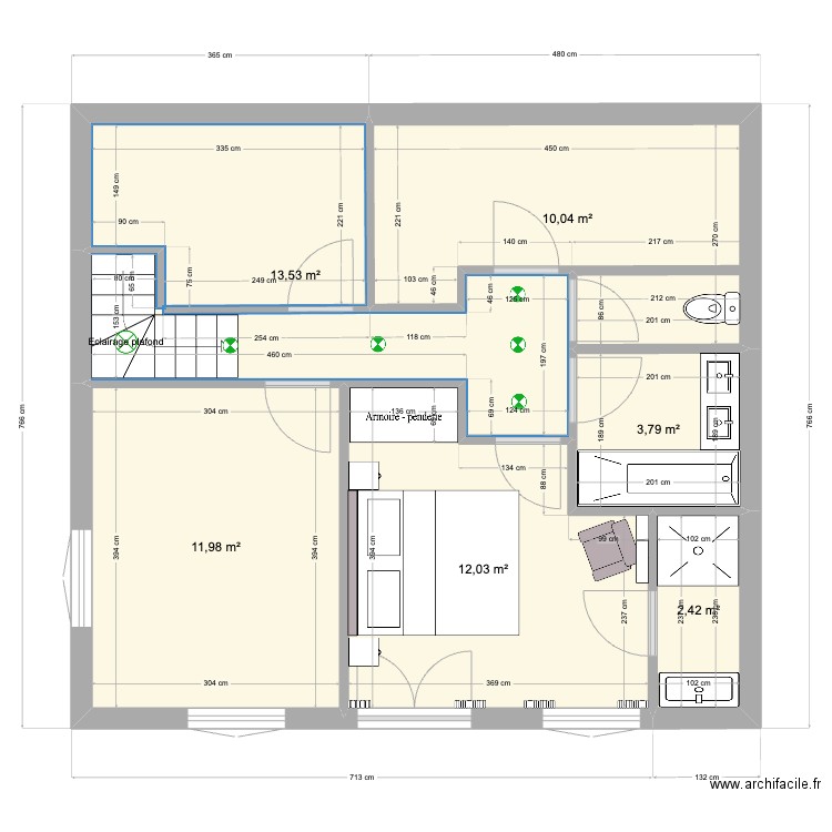 Caroline Ginglinger - 1ère Etage. Plan de 6 pièces et 54 m2