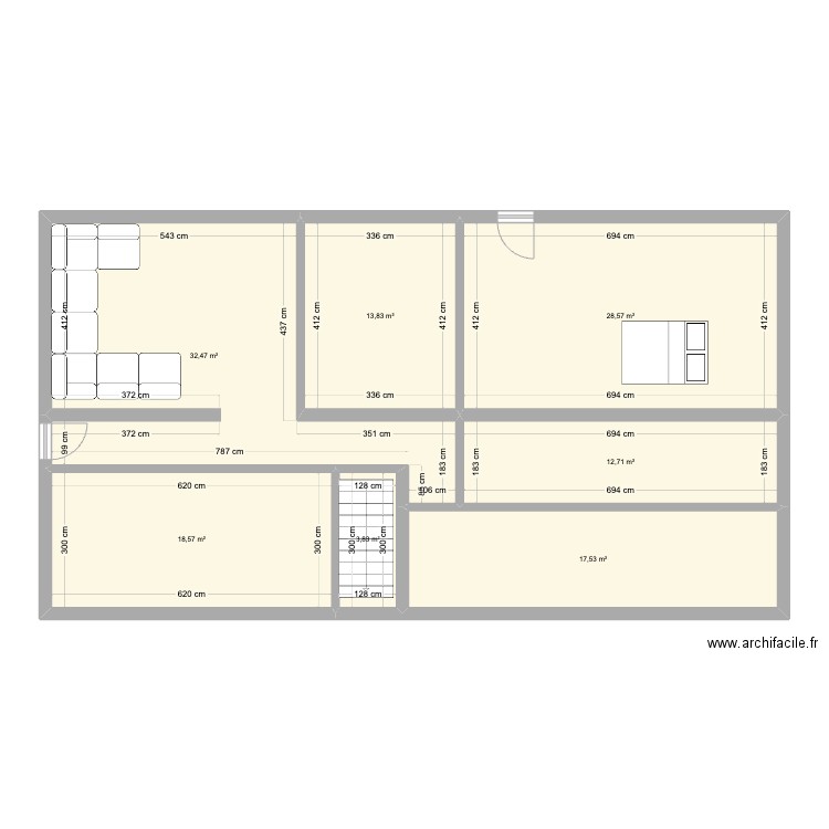 Maison jamila 4. Plan de 7 pièces et 128 m2