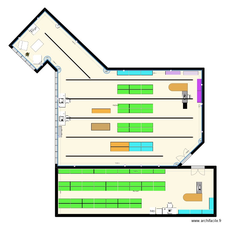 plan à côté 80m2. Plan de 2 pièces et 259 m2