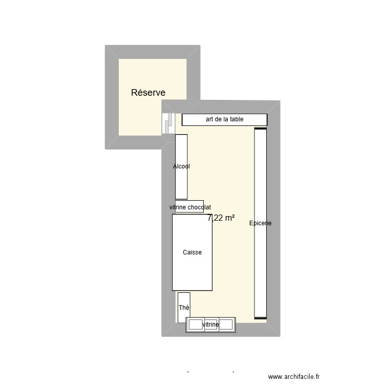 plan les cafes de l'orge. Plan de 2 pièces et 9 m2