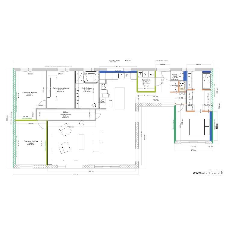 faisans intérieur v2. Plan de 9 pièces et 56 m2