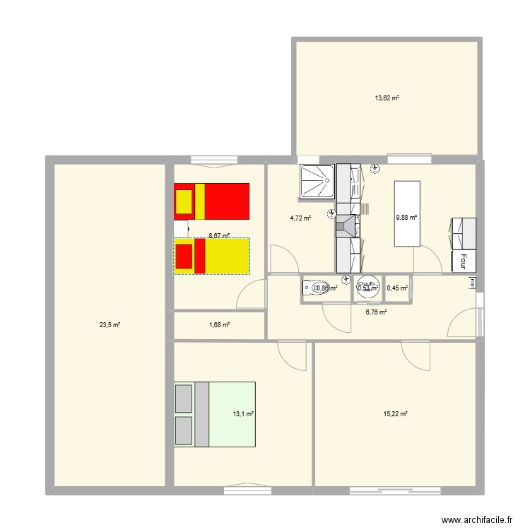 Maison Penvenan 2. Plan de 12 pièces et 99 m2