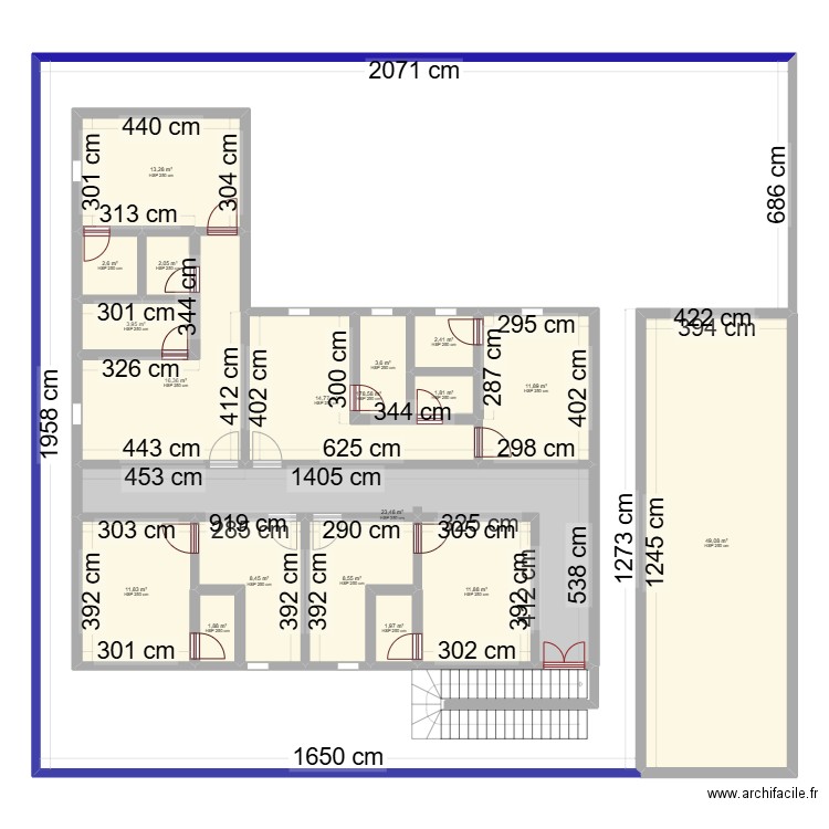 plan appt alepe 1. Plan de 19 pièces et 542 m2