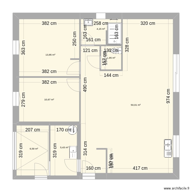 Magnolia3ch81v1_petiteSdB. Plan de 7 pièces et 93 m2