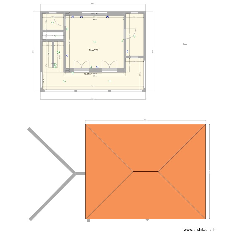 Casa  cotação 2 Andar. Plan de 7 pièces et 45 m2