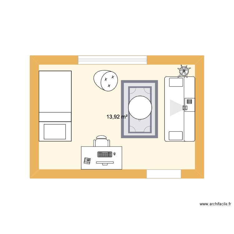 STUDIO10. Plan de 1 pièce et 14 m2