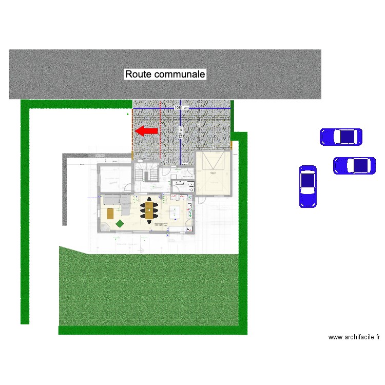 Cossettes_Projet_Agrandissement_Entrée. Plan de 2 pièces et 60 m2