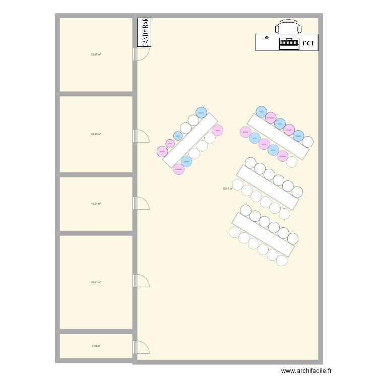 fete bebe. Plan de 6 pièces et 348 m2