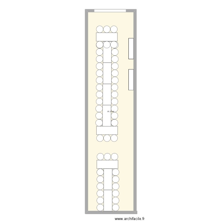 préau kerledan. Plan de 1 pièce et 81 m2