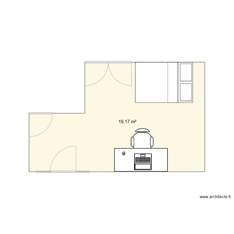 Chambre Louis. Plan de 1 pièce et 19 m2