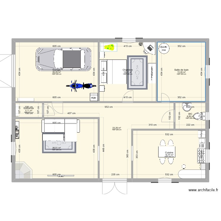 maison . Plan de 8 pièces et 135 m2