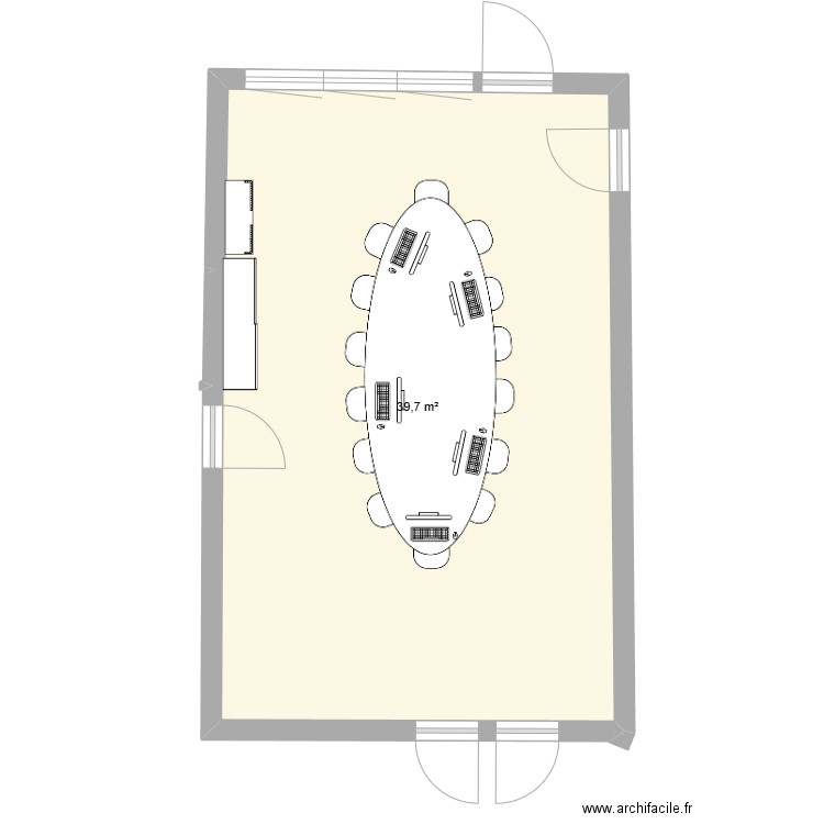 salle d'ordinateur caderousse. Plan de 1 pièce et 40 m2