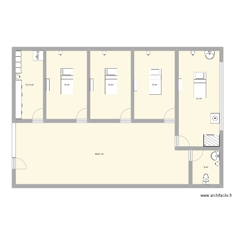 Body minute. Plan de 7 pièces et 136 m2