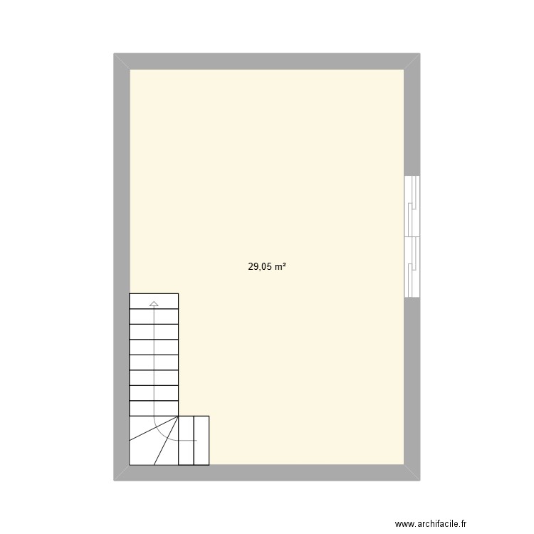 Maison. Plan de 1 pièce et 29 m2