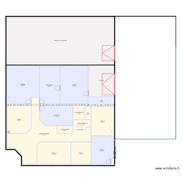 Plan Batiment Nobliere. Plan de 18 pièces et 528 m2