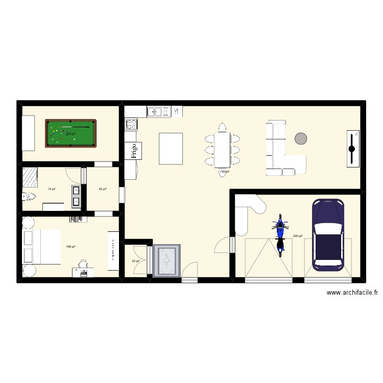 maison. Plan de 7 pièces et 143 m2