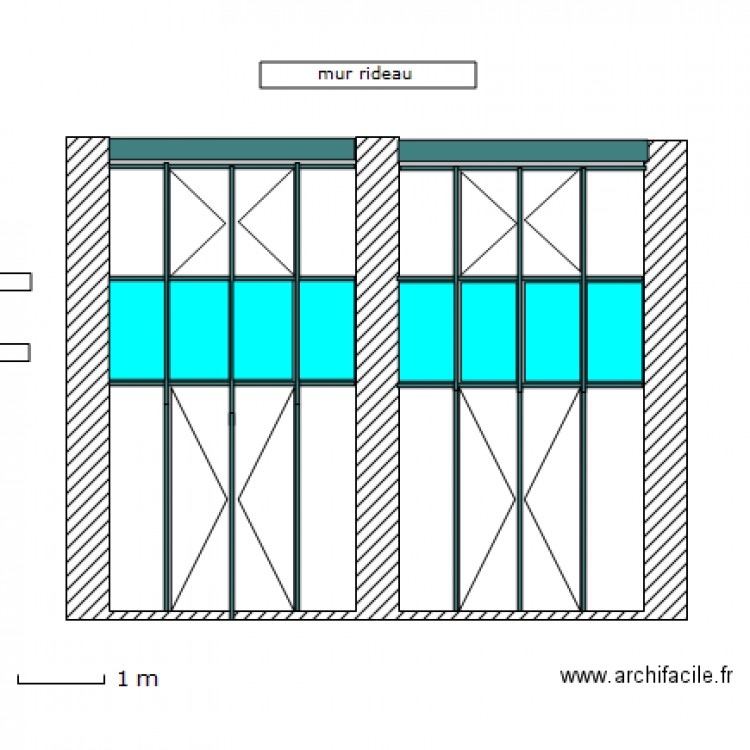 MUR RIDEAU. Plan de 0 pièce et 0 m2