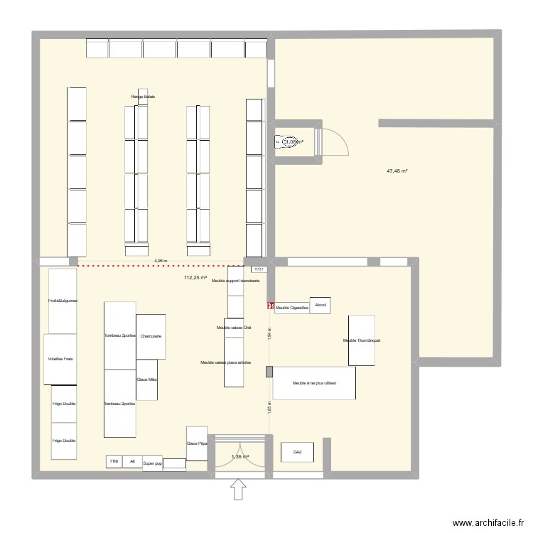 Velli Market initiale. Plan de 4 pièces et 162 m2