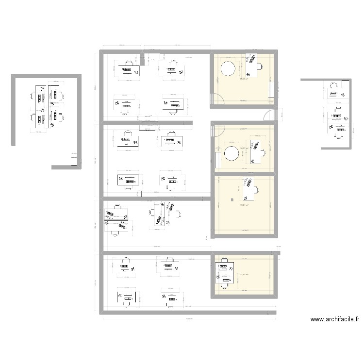 Douane. Plan de 4 pièces et 67 m2