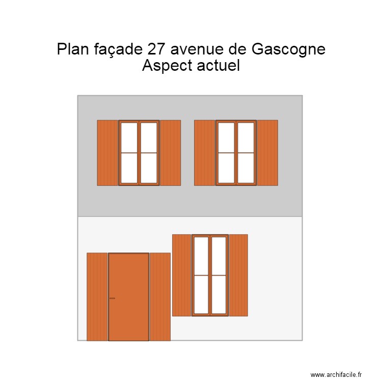 Plan façade avant Aspect actuel. Plan de 0 pièce et 0 m2