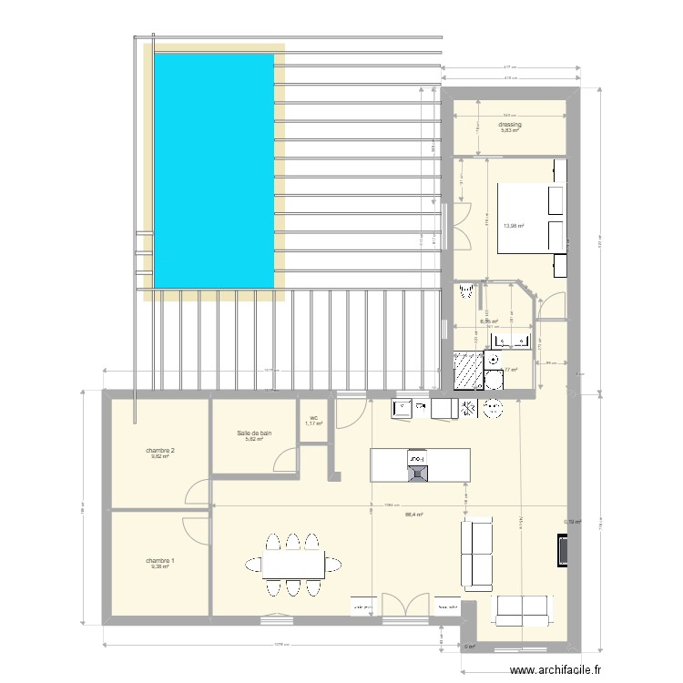 terasse. Plan de 0 pièce et 0 m2