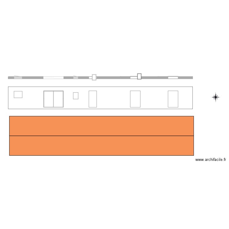 facade ouest. Plan de 0 pièce et 0 m2