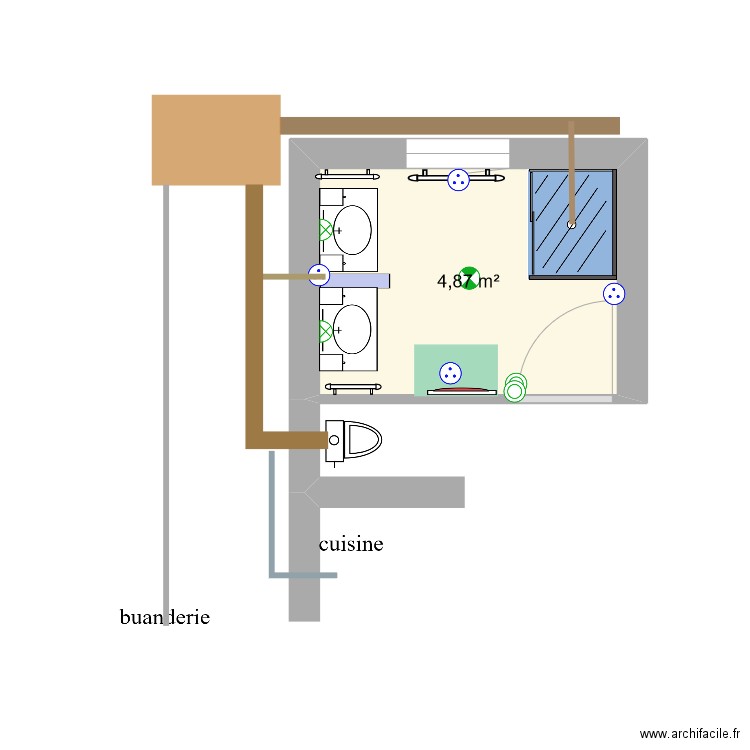 maubec. Plan de 1 pièce et 5 m2