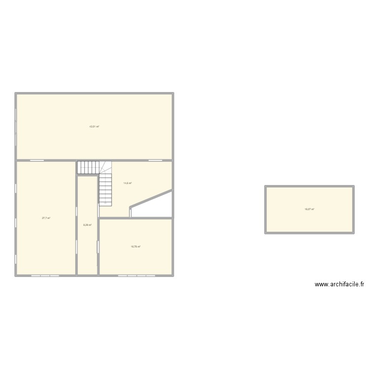 fiction D5. Plan de 6 pièces et 125 m2