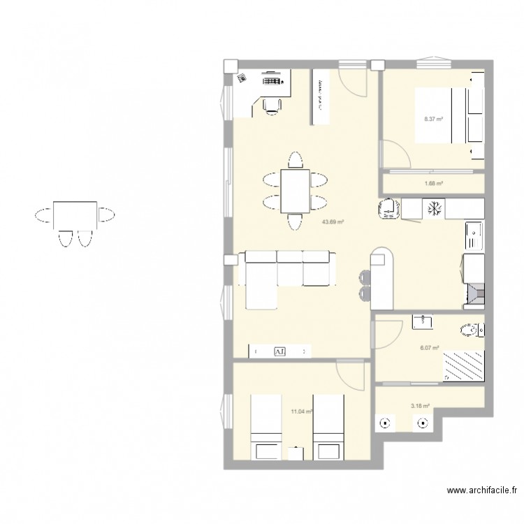 txoko 3. Plan de 0 pièce et 0 m2