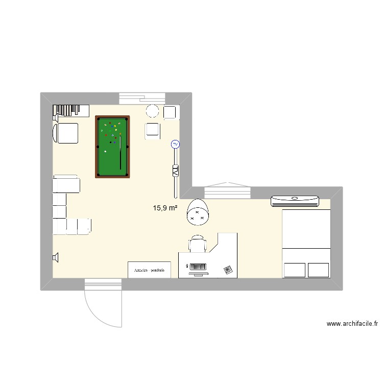 ma chambre 001. Plan de 0 pièce et 0 m2