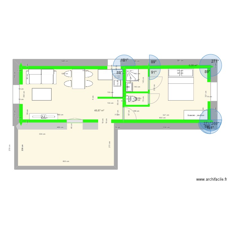 1er étage chambre à droite. Plan de 0 pièce et 0 m2