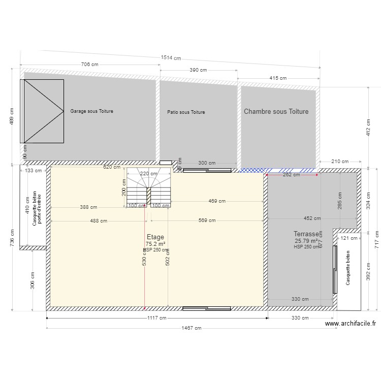  Etage . Plan de 0 pièce et 0 m2