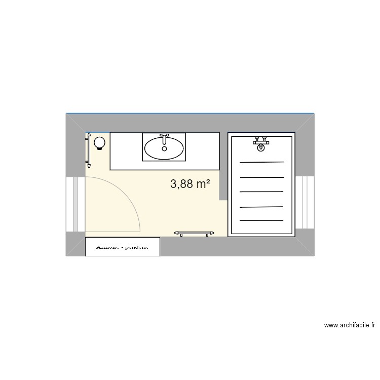 salle de bain. Plan de 0 pièce et 0 m2