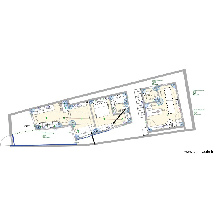 Ste-Thérèse Plan après travaux. Plan de 5 pièces et 44 m2