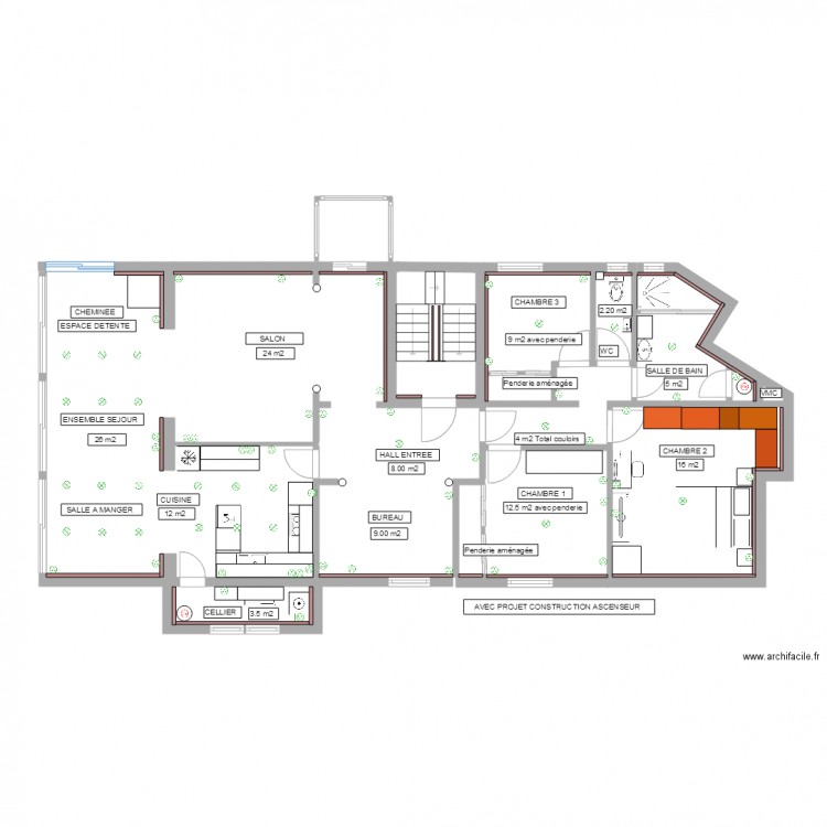 PLAN H4 AVEC ICOLATIONS ET AUTRES MODIFS. Plan de 0 pièce et 0 m2