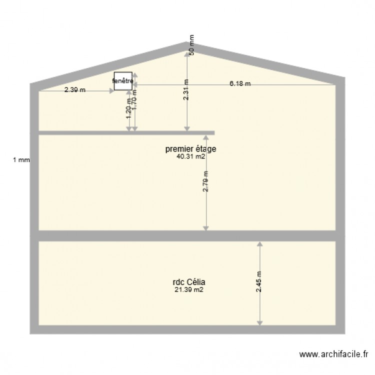 façade est. Plan de 0 pièce et 0 m2