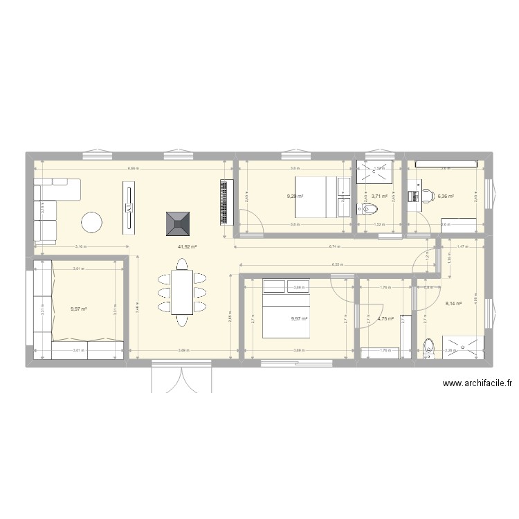 caza. Plan de 0 pièce et 0 m2