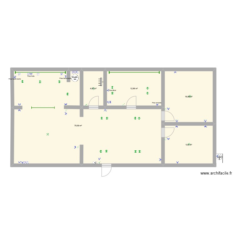 Mauro - Léonard 11. Plan de 5 pièces et 118 m2