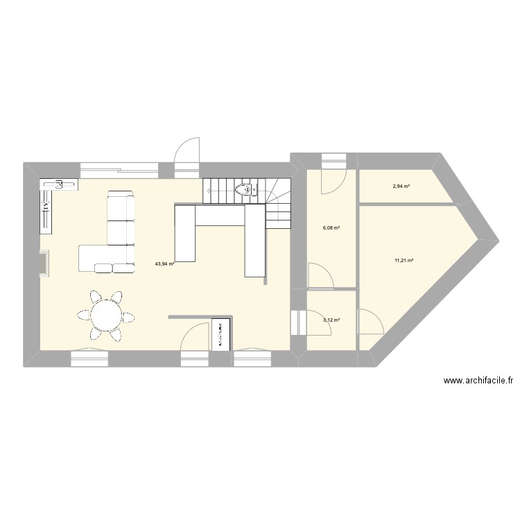 maison finale. Plan de 5 pièces et 67 m2