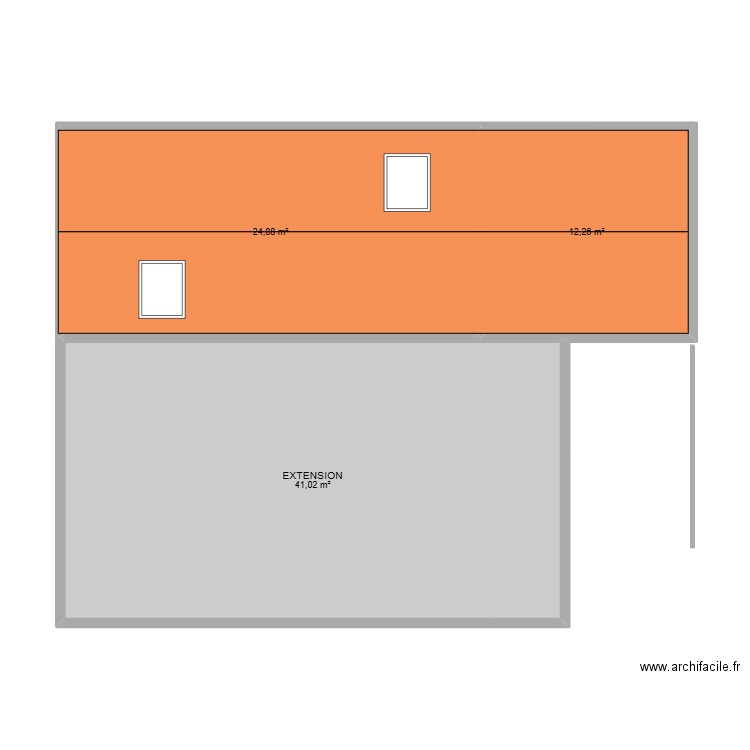 PLAN VUE DU DESSUS. Plan de 3 pièces et 78 m2