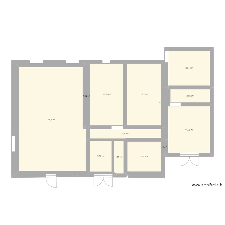 plan s 2. Plan de 13 pièces et 101 m2