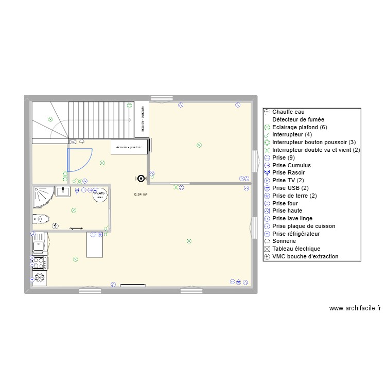 pharmacie 4. Plan de 4 pièces et 133 m2