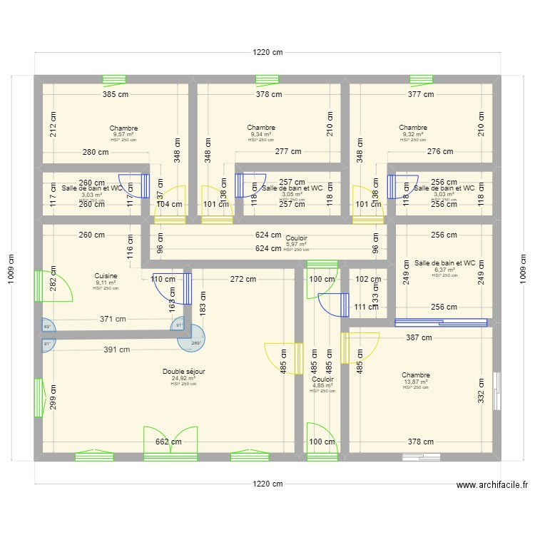 PLAN MAISON FAMILIALE CNG. Plan de 12 pièces et 102 m2