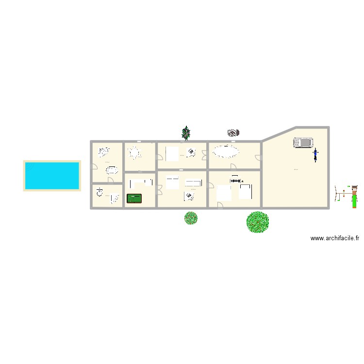 maison . Plan de 7 pièces et 341 m2