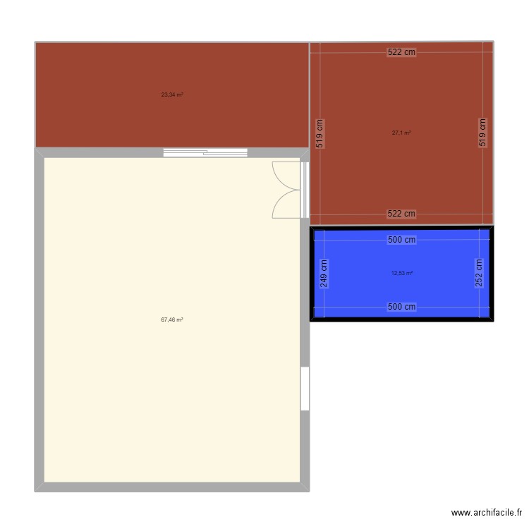 Terrasse2. Plan de 4 pièces et 130 m2