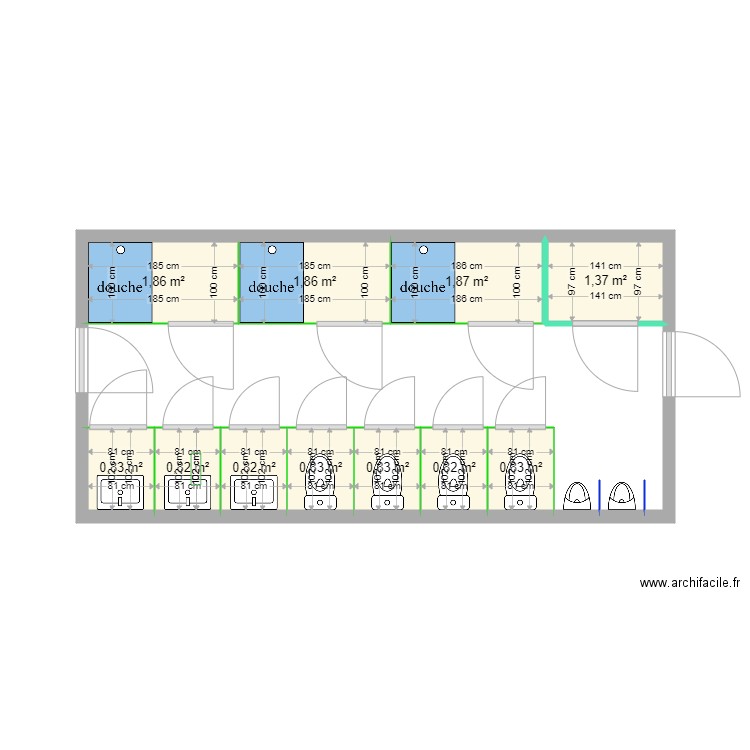 camping-sanitaire. Plan de 0 pièce et 0 m2