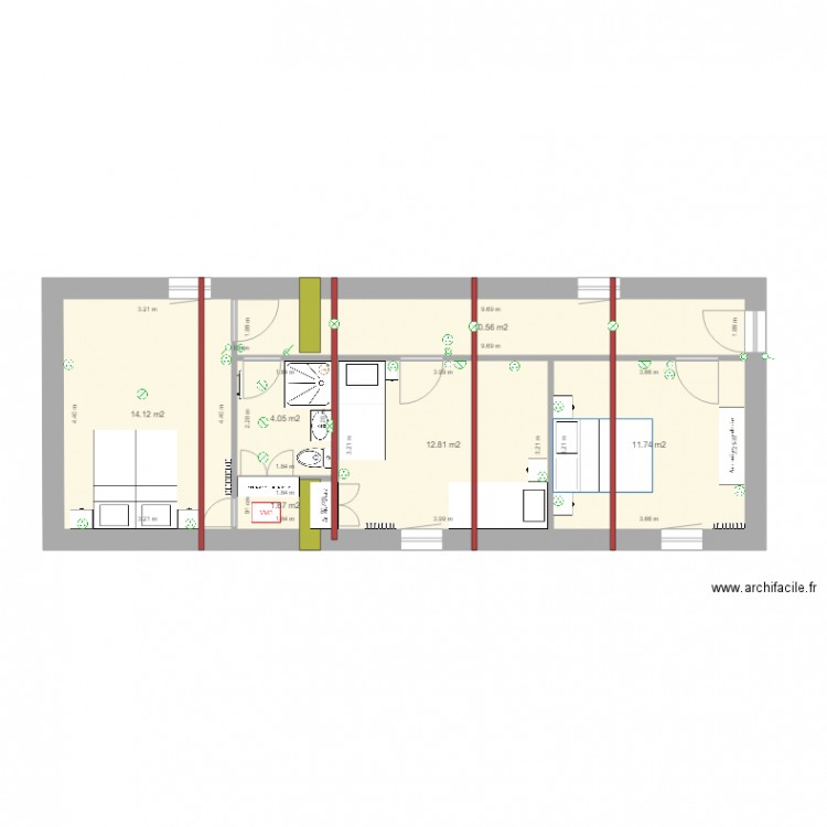 Dessus cuisine WC dans SdB. Plan de 0 pièce et 0 m2