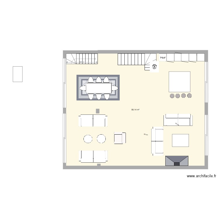 salon escalier inversé lolo. Plan de 0 pièce et 0 m2