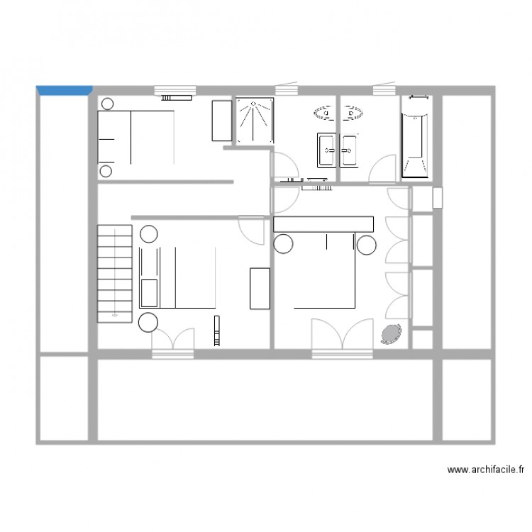 Plan chalet 2 étage variante escalier. Plan de 0 pièce et 0 m2